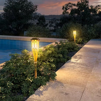 TIKIGLOW - Solar bamboo LED flame lights for warm outdoor ambiance and garden décor