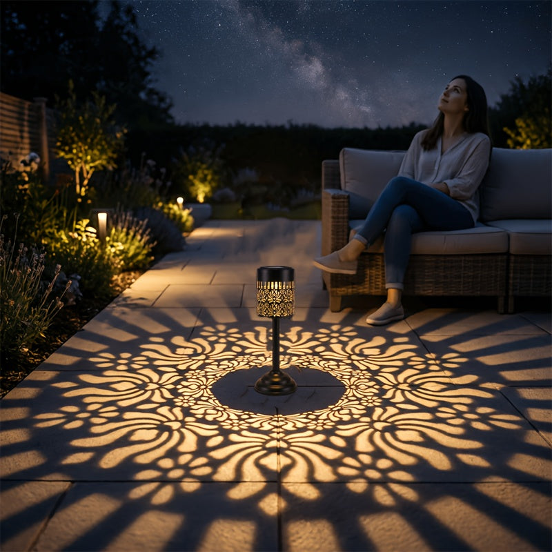 GLOWPEONY – Metal Solar Desk Lamp for Warm Evening Ambience