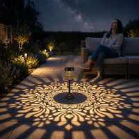 GLOWPEONY – Metal Solar Desk Lamp for Warm Evening Ambience
