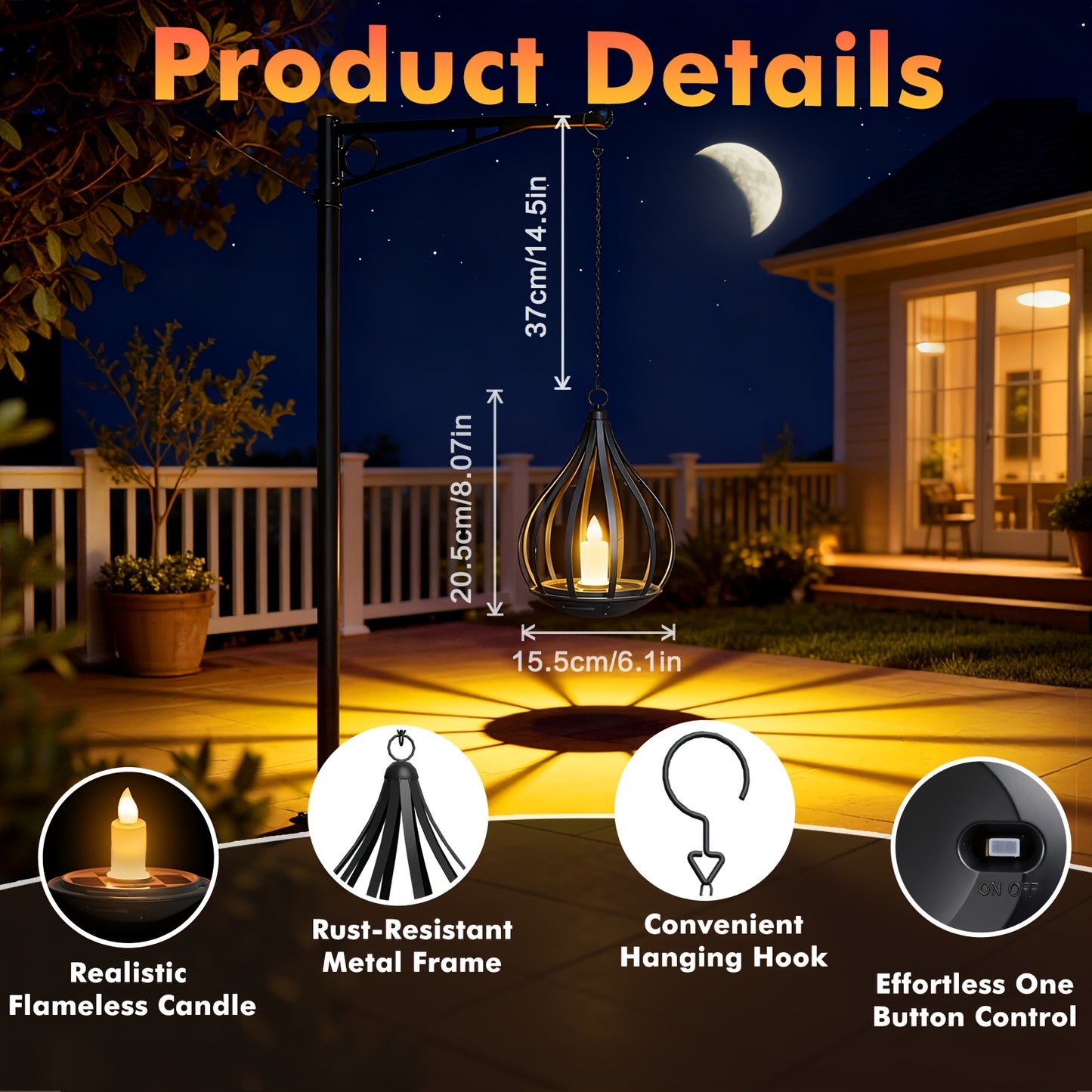 TEARDLUME – Solar Pendant Lawn Light