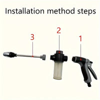 AQUAFORCE - High-pressure garden water gun with foam cannon and long handle sprayer for powerful outdoor cleaning