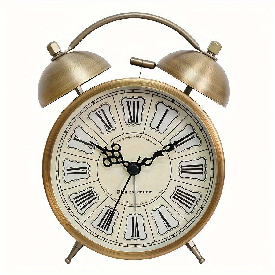 TIMEBELL - Scandinavian vintage luminous twin bell alarm clock with classic metal design