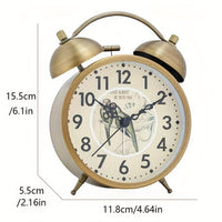 TIMEBELL - Scandinavian vintage luminous twin bell alarm clock with classic metal design