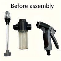 AQUAFORCE - High-pressure garden water gun with foam cannon and long handle sprayer for powerful outdoor cleaning