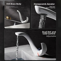 CURVORA - White C-Shaped Basin Faucet