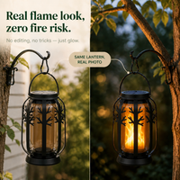 FLICKERIA – Solar Hanging Lantern with Flickering Flame Glow