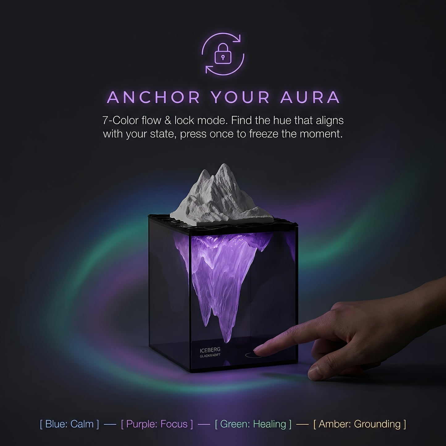 ICELUMA – Visual Meditation Night Light for Relaxing Ambient Spaces