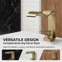 BRASSWAVE - Brushed Brass Waterfall Basin Faucet
