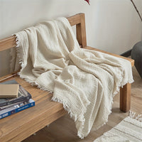 FRINGELIVA – Elegant Fringe Blanket for Stylish Home Relaxation