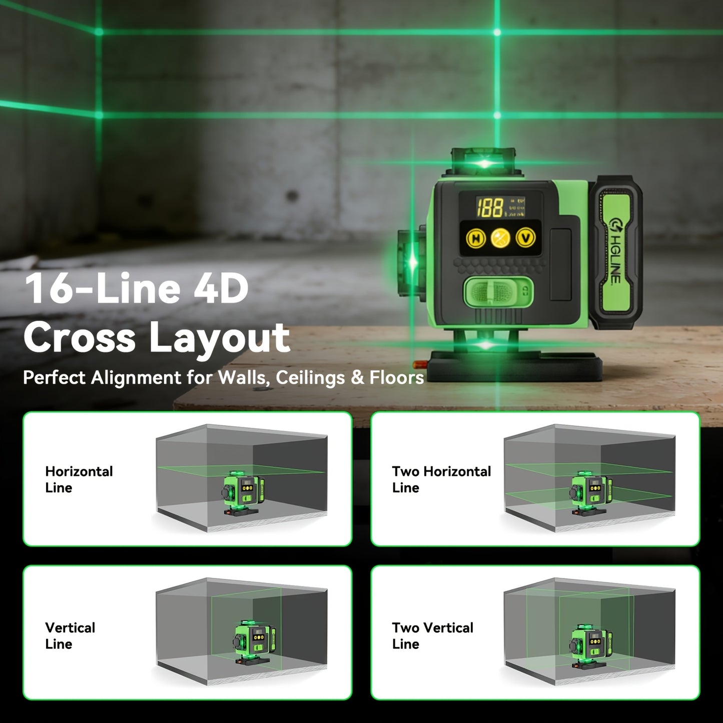 LEVELVEX – 360 Laser Level Tool for Precision Construction Alignment