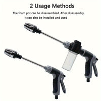AQUAFORCE - High-pressure garden water gun with foam cannon and long handle sprayer for powerful outdoor cleaning