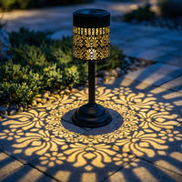 GLOWPEONY – Metal Solar Desk Lamp for Warm Evening Ambience