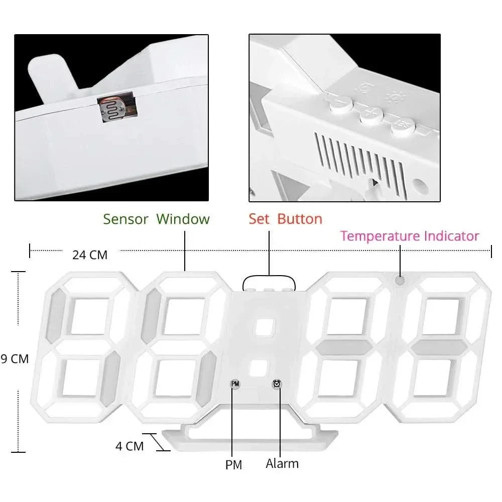 DIGILORA – Orologio da parete LED 3D per un'atmosfera d'interni audace