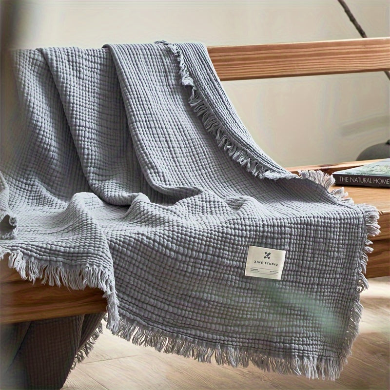 FRINGELIVA – Elegant Fringe Blanket for Stylish Home Relaxation