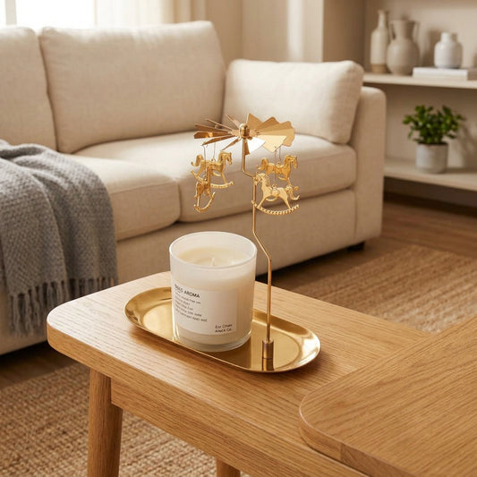 CHARMELVIA – Spinning Candle Holder for Romantic Evening Atmosphere
