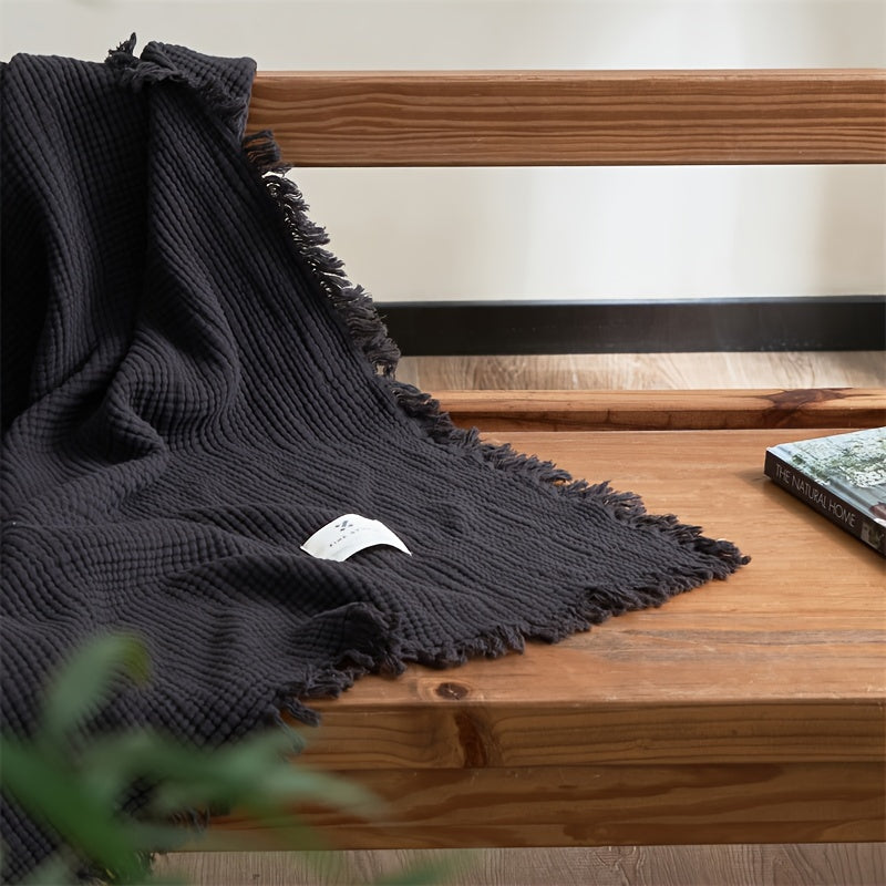 FRINGELIVA – Elegant Fringe Blanket for Stylish Home Relaxation