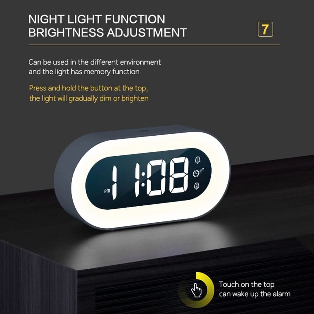 DAWNEMBER - Sveglia digitale con luce notturna calda