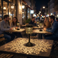 GLOWPEONY – Metal Solar Desk Lamp for Warm Evening Ambience