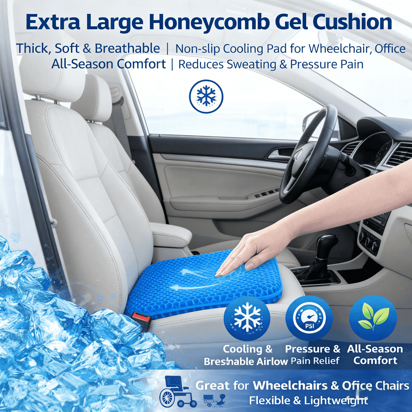 COMFORTGRID – Extra Large Cooling Seat Cushion