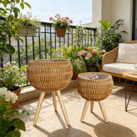 RATTANLUX – Boho Basket Planter Set for Indoor Greenery Styling