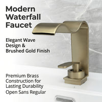 BRASSWAVE - Brushed Brass Waterfall Basin Faucet