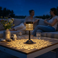 GLOWPEONY – Metal Solar Desk Lamp for Warm Evening Ambience