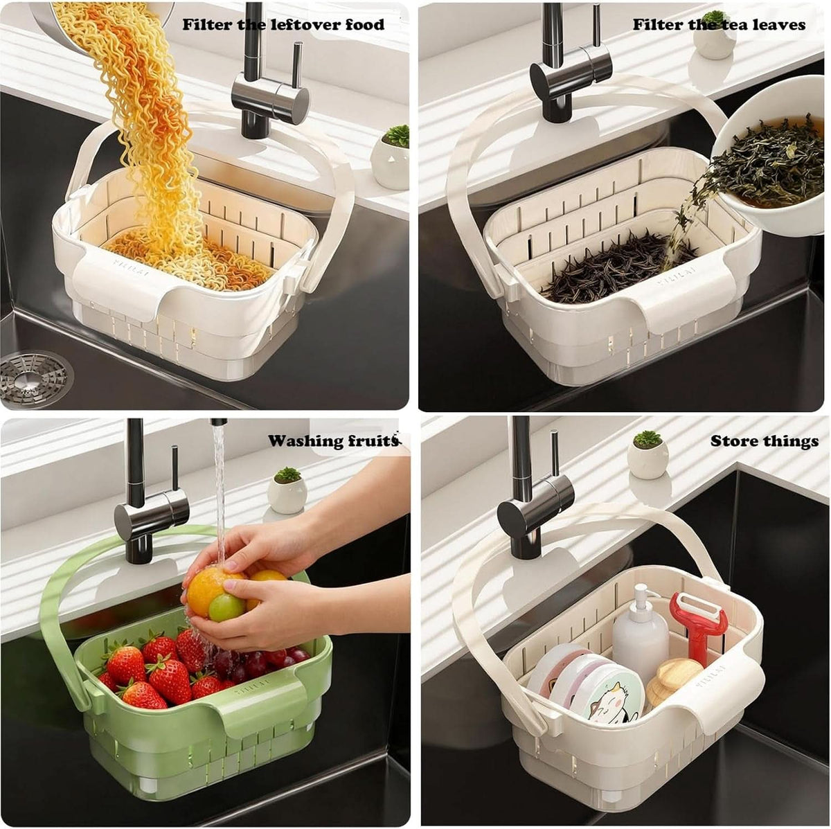 DRAINHOOK – Retractable Hanging Storage Colander for Convenient Organization