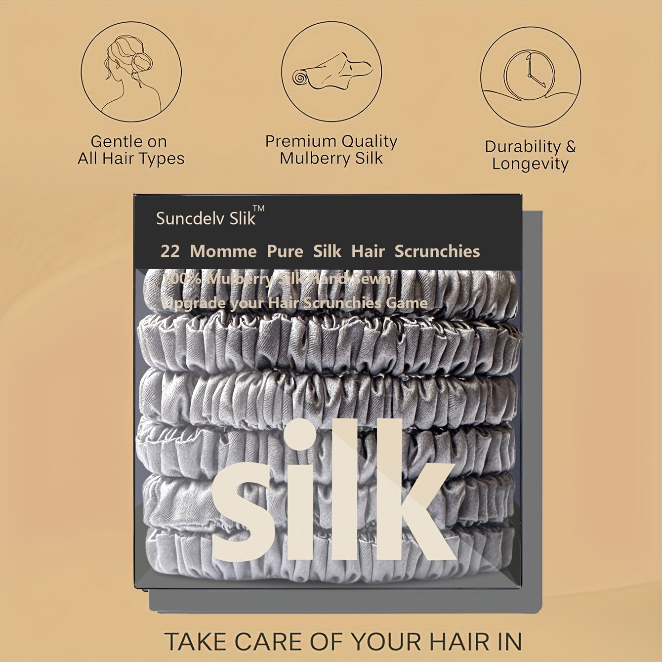 HAIRNOVA – 6-Pack Minimalist Hair Ties for Everyday Styling