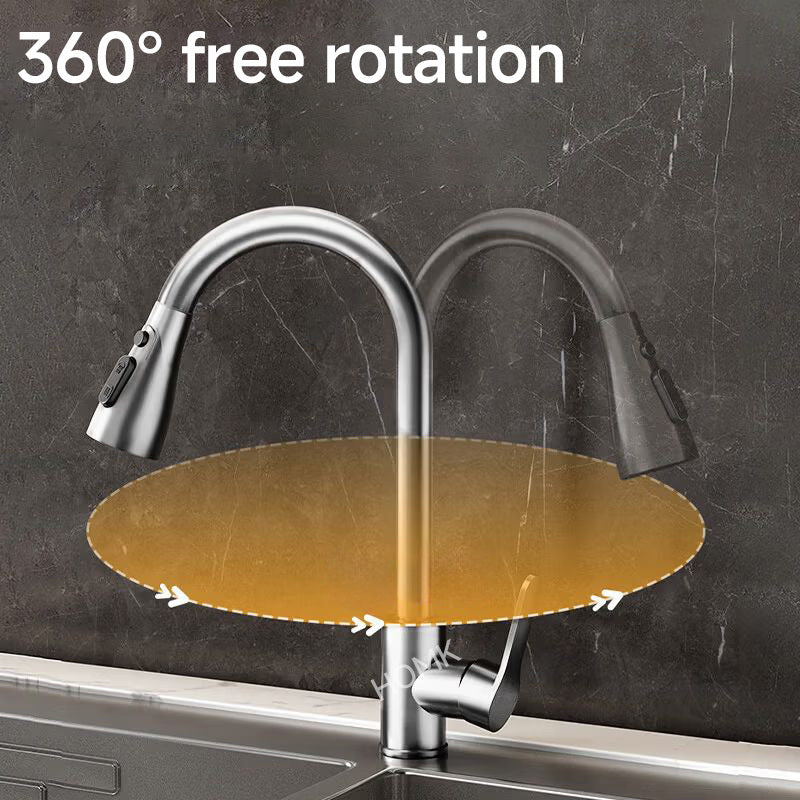 SWIVELIX – Pull Out Sink Faucet with Flexible Spray Settings