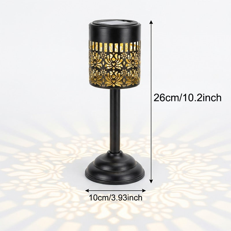 GLOWPEONY – Metal Solar Desk Lamp for Warm Evening Ambience