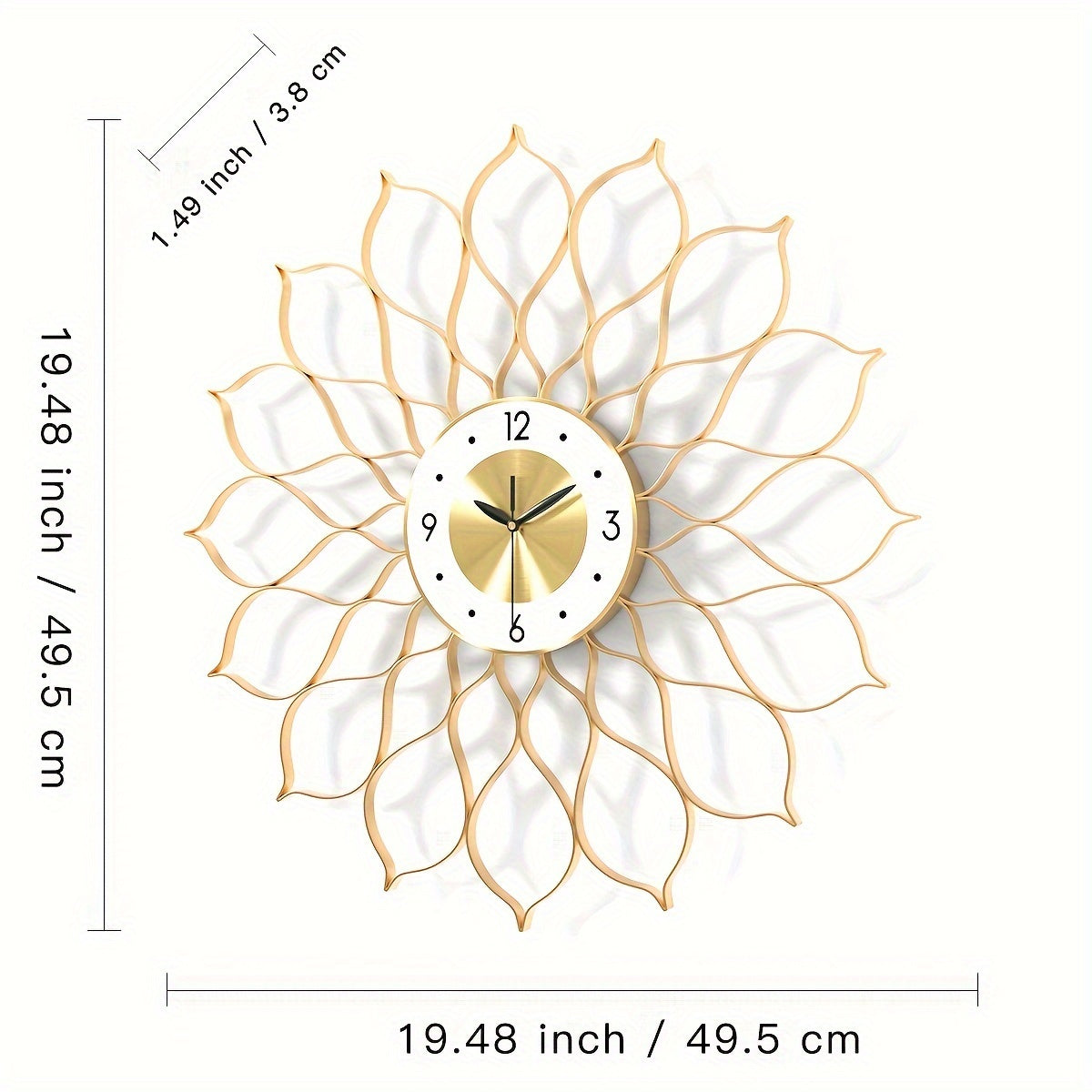 PRESTIGELIVA – Elegant Gold Wall Clock for Modern Interiors