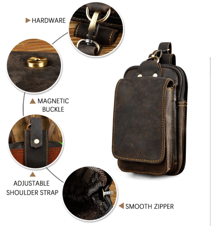 LEATHERWAY – Full Grain Leather Waist Pack for Travel