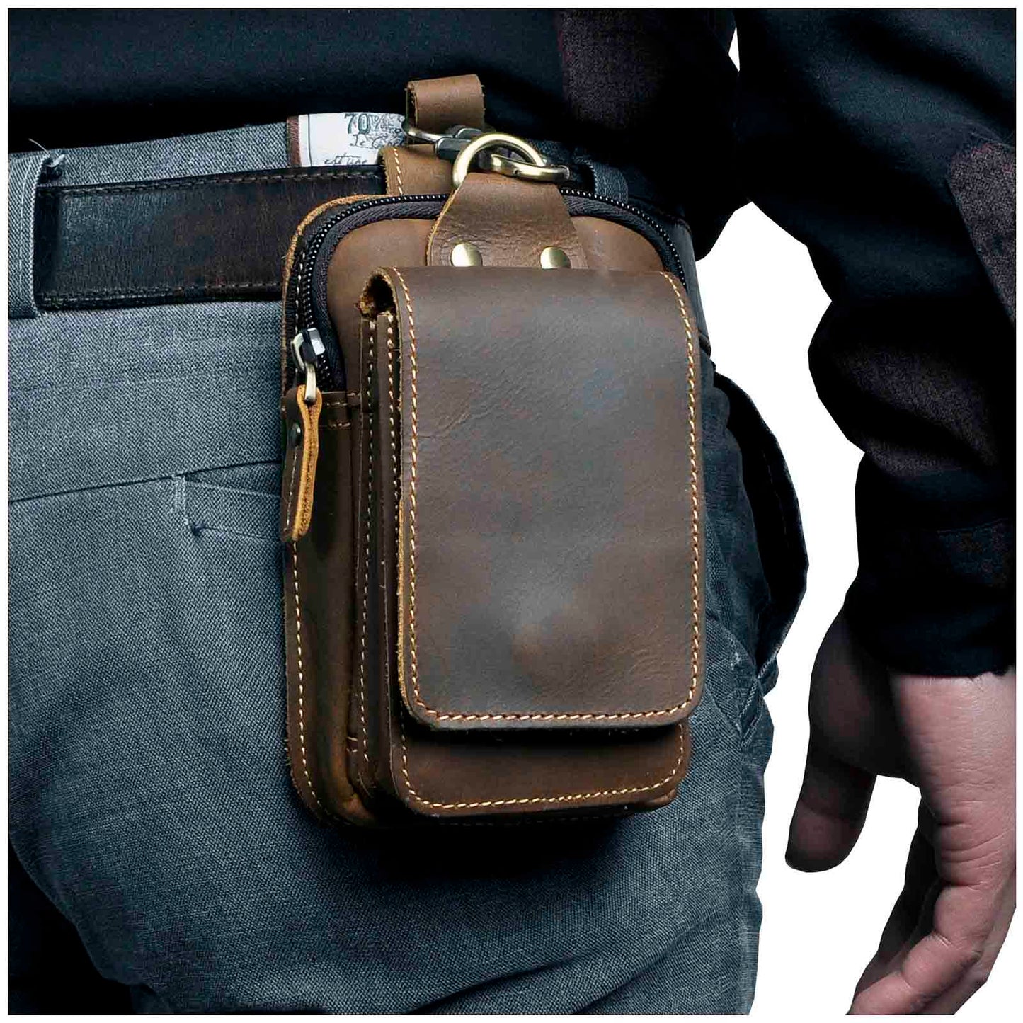 LEATHERWAY – Full Grain Leather Waist Pack for Travel