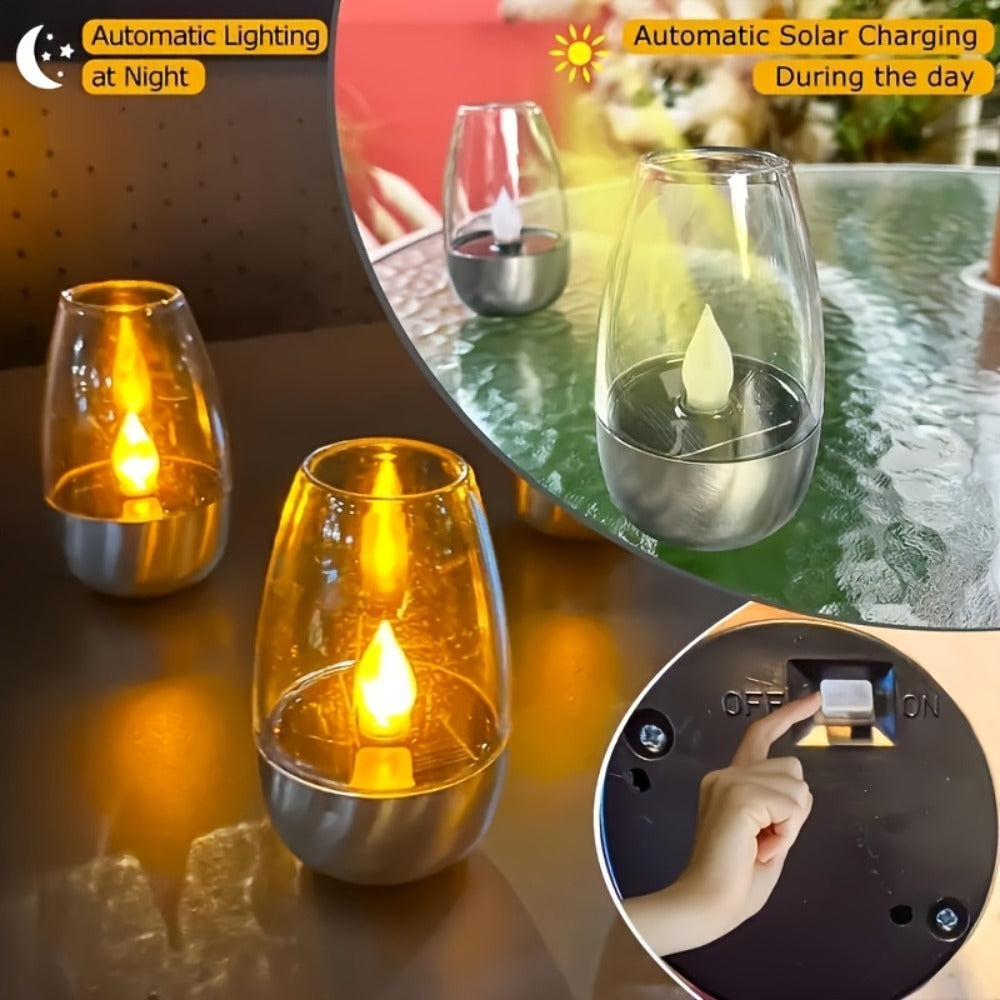 SOLCANDLE – Rechargeable Flickering Lantern for Patio and Restaurant Decor