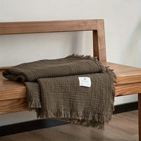 FRINGELIVA – Elegant Fringe Blanket for Stylish Home Relaxation