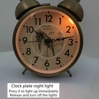 TIMEBELL - Scandinavian vintage luminous twin bell alarm clock with classic metal design