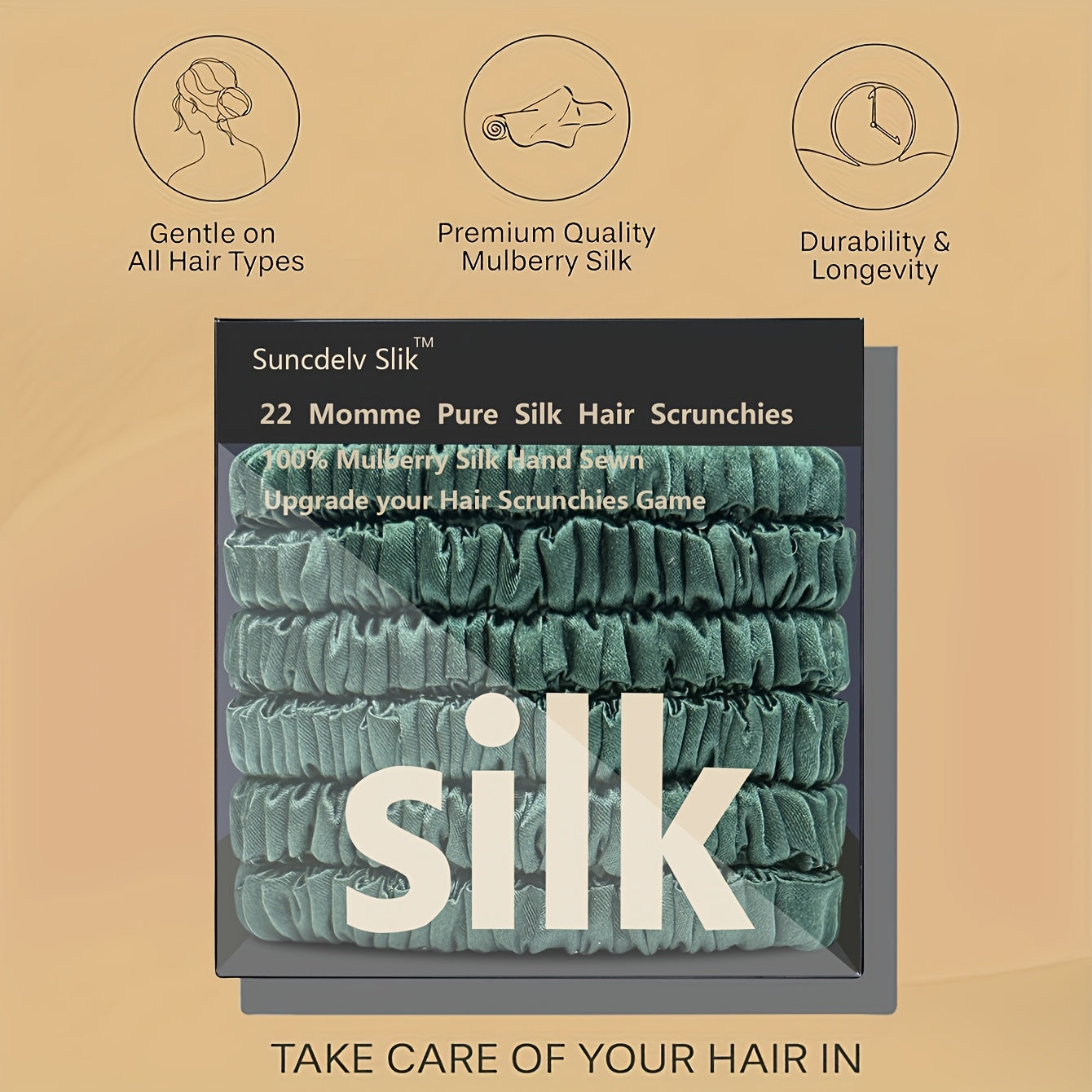 HAIRNOVA – 6-Pack Minimalist Hair Ties for Everyday Styling