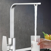 SQUAREFLOW – Rotating Kitchen Faucet with Hot & Cold