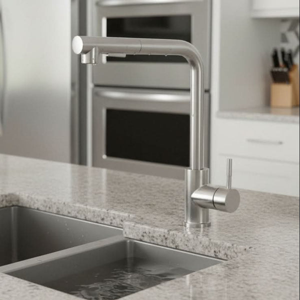 STREAMVEX – Pull Out Sink Faucet with Modern Stainless Design