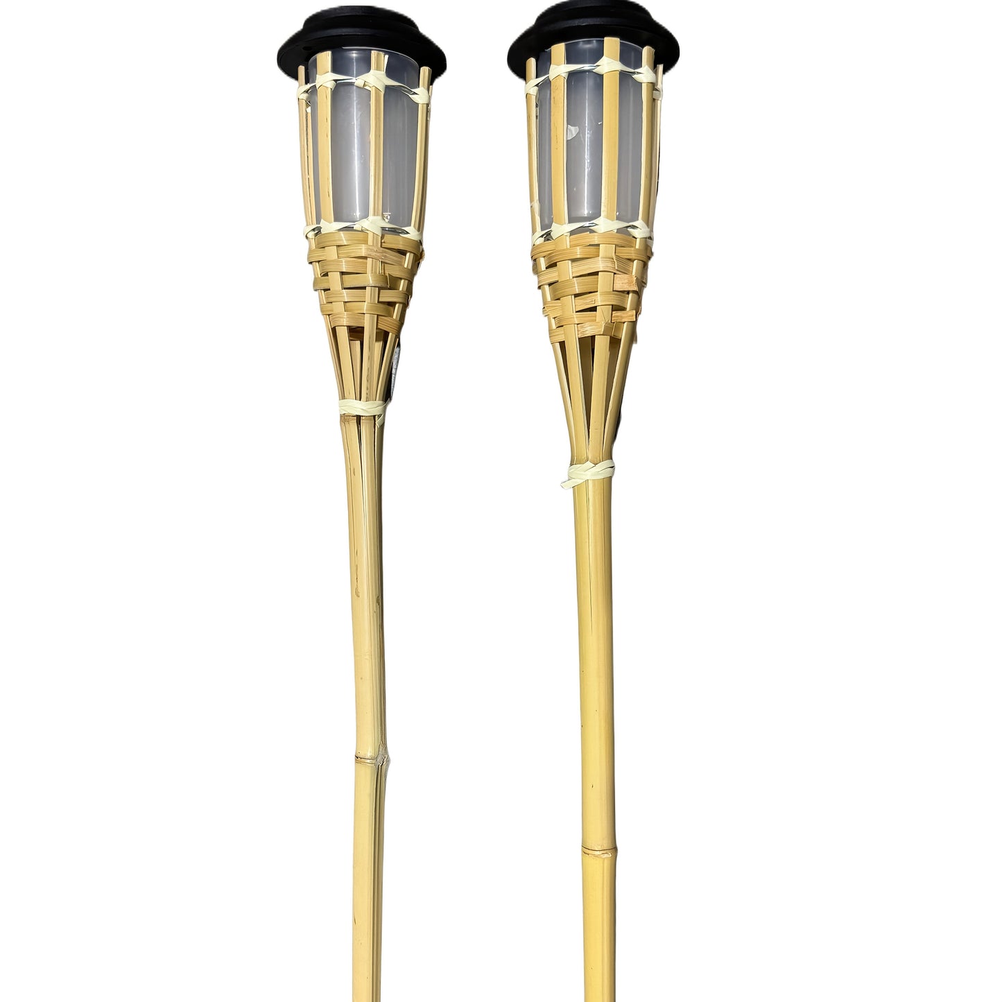 TIKIGLOW - Solar bamboo LED flame lights for warm outdoor ambiance and garden décor