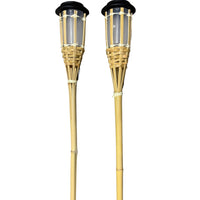 TIKIGLOW - Solar bamboo LED flame lights for warm outdoor ambiance and garden décor