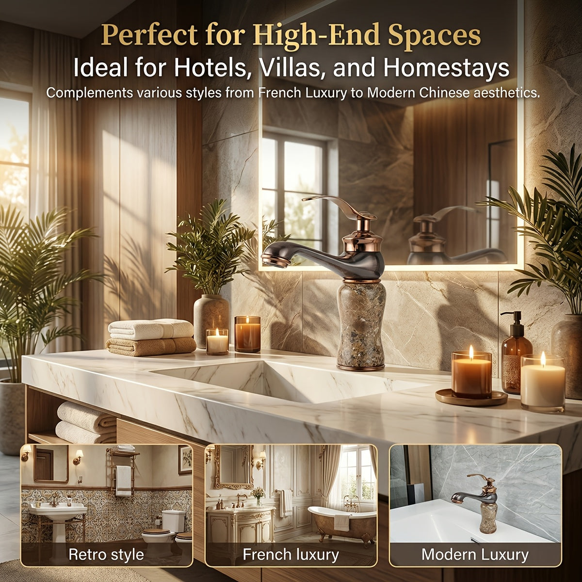 MARBELLUX - European Marble-Style Basin Faucet