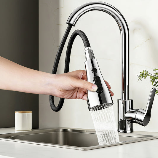 SWIVELIX – Pull Out Sink Faucet with Flexible Spray Settings
