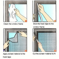 AIRMESH - Self-adhesive mosquito window net kit for insect protection and airflow