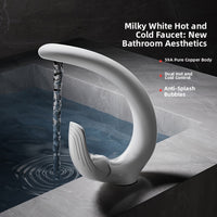 CURVORA - White C-Shaped Basin Faucet