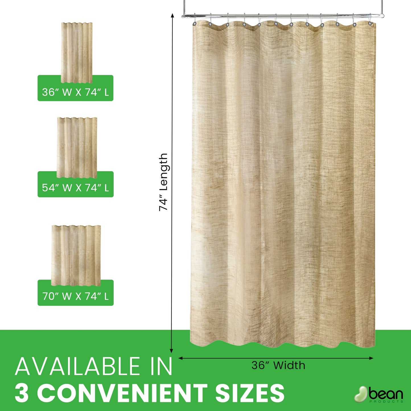 HEMPORA – Hemp Shower Curtain for Bath & Stall