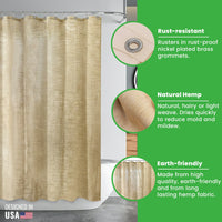 HEMPORA – Hemp Shower Curtain for Bath & Stall