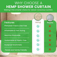 HEMPORA – Hemp Shower Curtain for Bath & Stall
