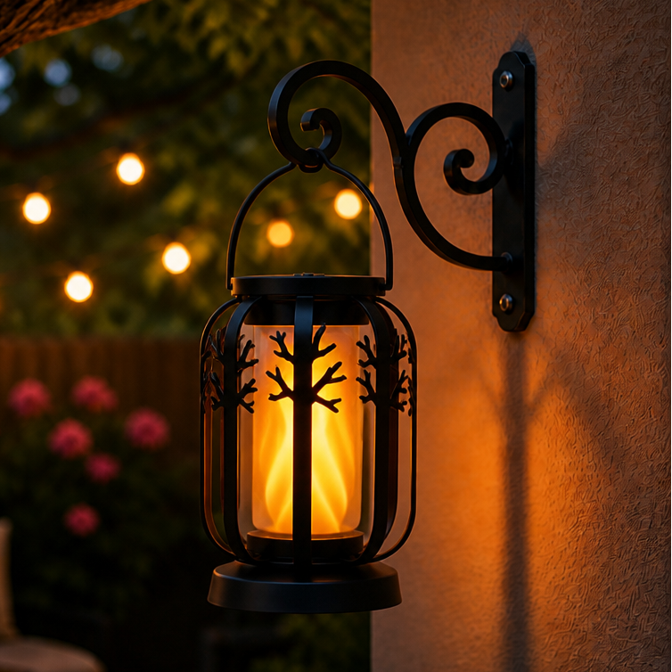 FLICKERIA – Solar Hanging Lantern with Flickering Flame Glow
