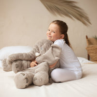 SOFTUSK - Plush elephant cushion designed for cozy comfort and decorative relaxation